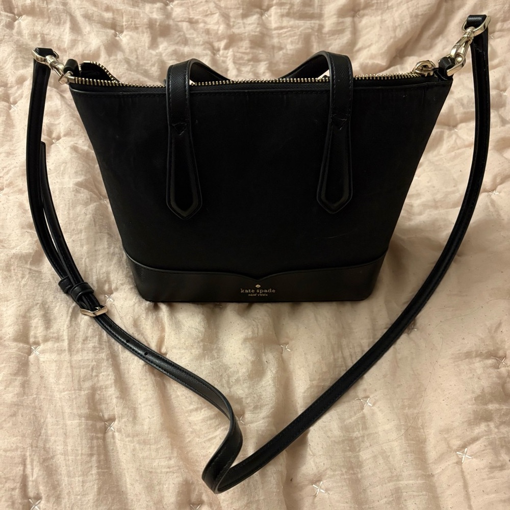 Kate Spade Lola Glitter Small Black Satchel Crossbody - Picture 2 of 12